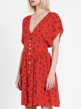 Leon & Harper Rhina Mini Dress in Red Size Medium